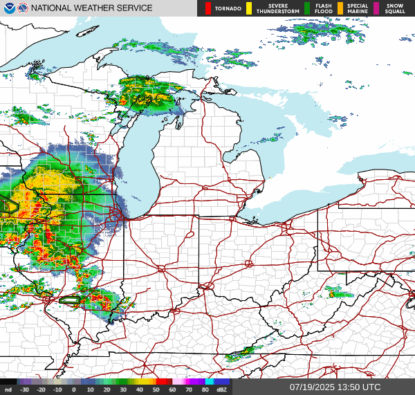 Weather radar map